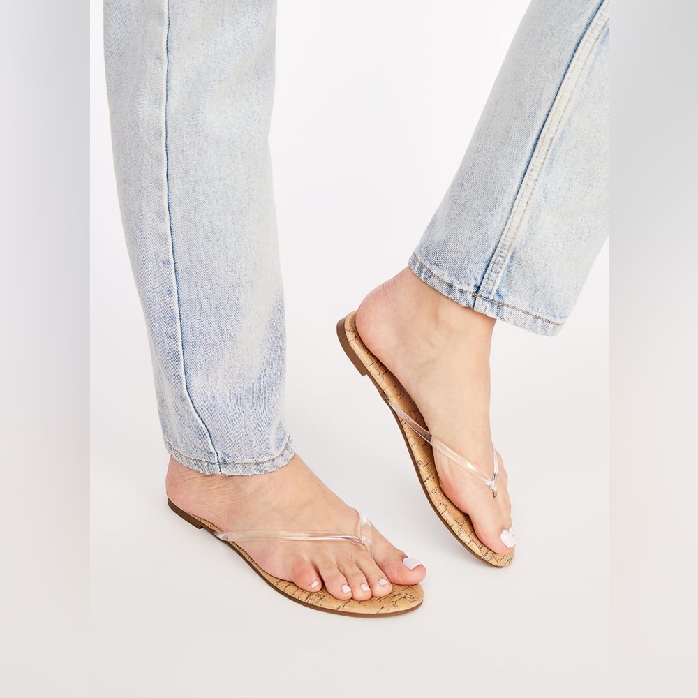 NWT JustFab Transparent Cork Women's Sandals in Size 8 or 10 - Picture 5 of 7